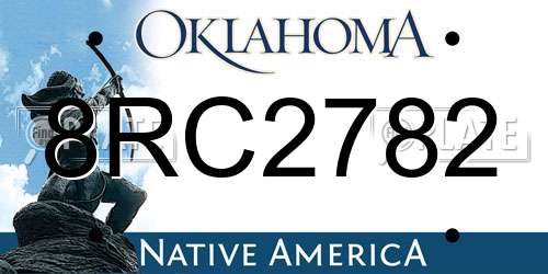 8RC2782 Oklahoma License Plate