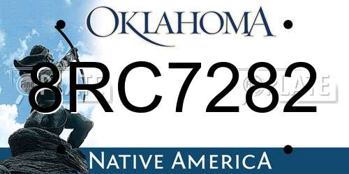 8RC7282 Oklahoma License Plate