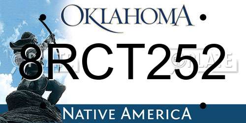 8RCT252 Oklahoma License Plate