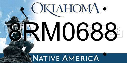 8RM0688 Oklahoma License Plate