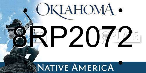 8RP2072 Oklahoma License Plate