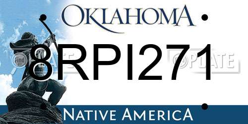 8RPI271 Oklahoma License Plate