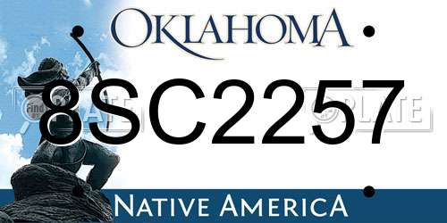 8SC2257 Oklahoma License Plate