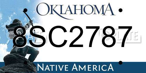 8SC2787 Oklahoma License Plate