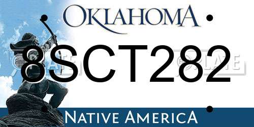8SCT282 Oklahoma License Plate
