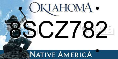 8SCZ782 Oklahoma License Plate