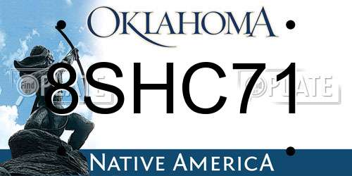 8SHC71 Oklahoma License Plate