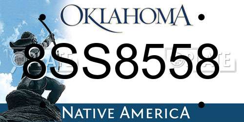 8SS8558 Oklahoma License Plate