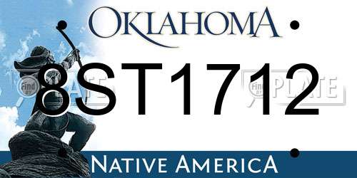 8ST1712 Oklahoma License Plate