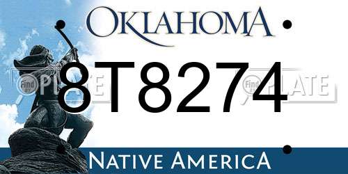 8T8274 Oklahoma License Plate