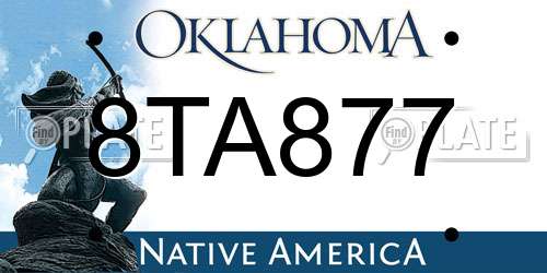 8TA877 Oklahoma License Plate