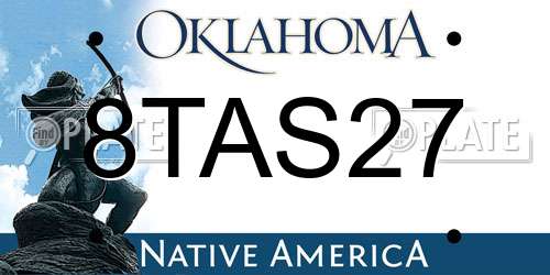 8TAS27 Oklahoma License Plate
