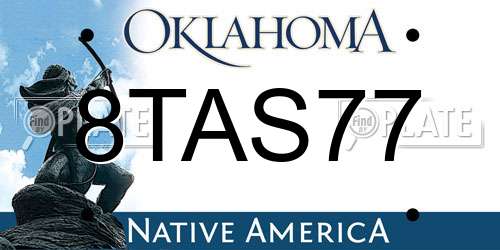 8TAS77 Oklahoma License Plate