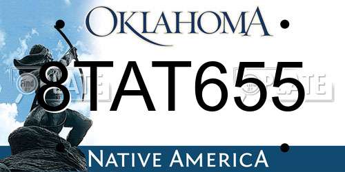 8TAT655 Oklahoma License Plate