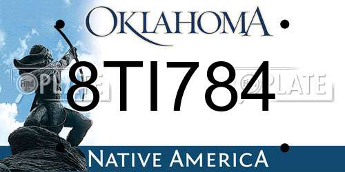 8TI784 Oklahoma License Plate