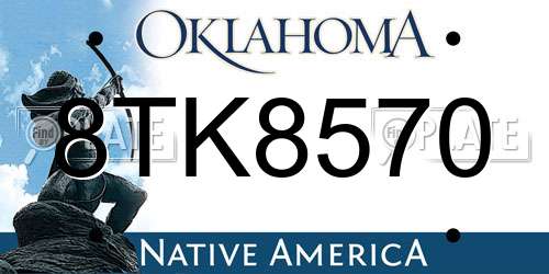 8TK8570 Oklahoma License Plate