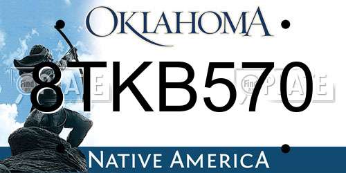 8TKB570 Oklahoma License Plate