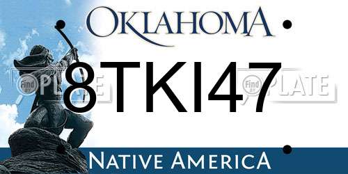 8TKI47 Oklahoma License Plate