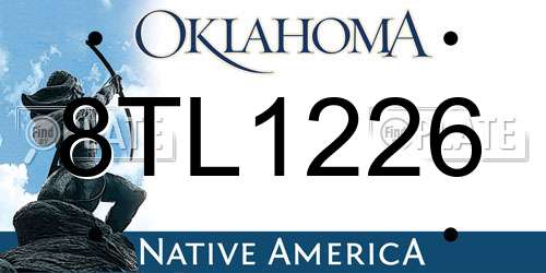 8TL1226 Oklahoma License Plate