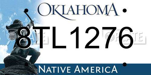 8TL1276 Oklahoma License Plate
