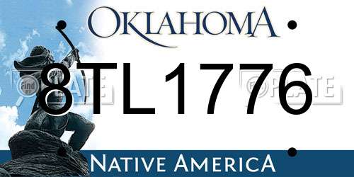 8TL1776 Oklahoma License Plate