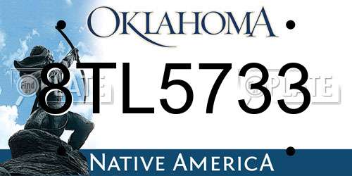 8TL5733 Oklahoma License Plate