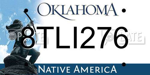 8TLI276 Oklahoma License Plate