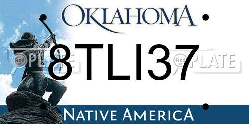 8TLI37 Oklahoma License Plate