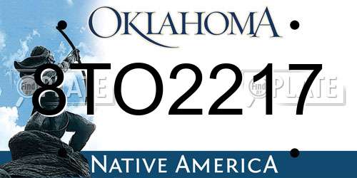 8TO2217 Oklahoma License Plate