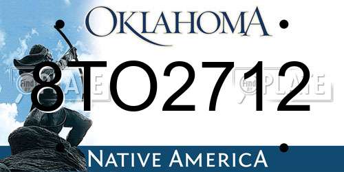 8TO2712 Oklahoma License Plate
