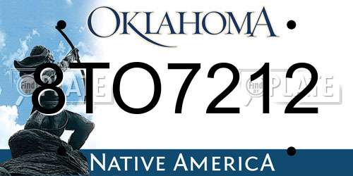 8TO7212 Oklahoma License Plate