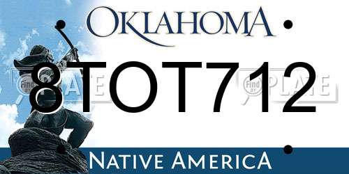 8TOT712 Oklahoma License Plate