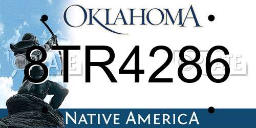 8TR4286 Oklahoma License Plate