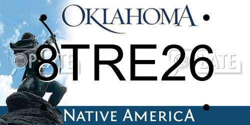 8TRE26 Oklahoma License Plate