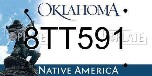 8TT591 Oklahoma License Plate