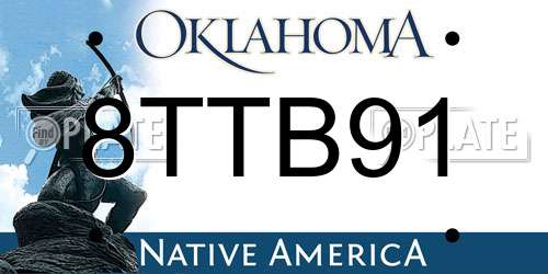 8TTB91 Oklahoma License Plate