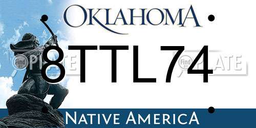 8TTL74 Oklahoma License Plate