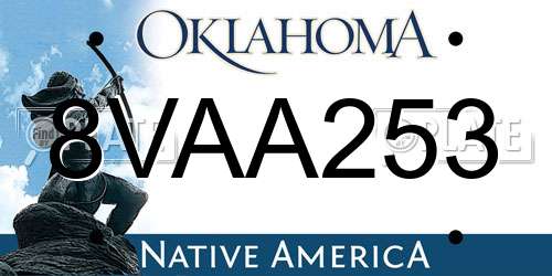 8VAA253 Oklahoma License Plate