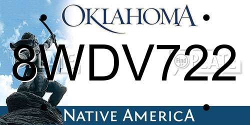 8WDV722 Oklahoma License Plate