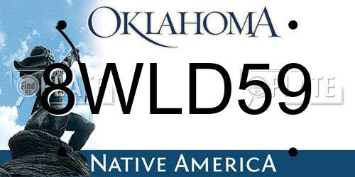 8WLD59 Oklahoma License Plate