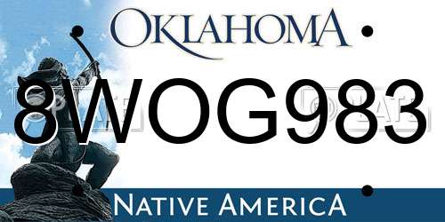 8WOG983 Oklahoma License Plate