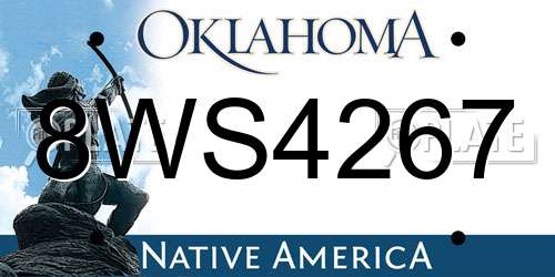8WS4267 Oklahoma License Plate