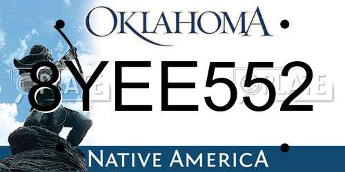 8YEE552 Oklahoma License Plate