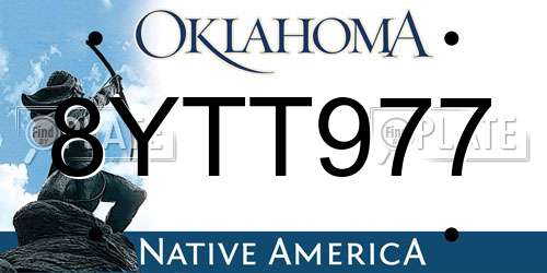 8YTT977 Oklahoma License Plate
