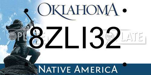 8ZLI32 Oklahoma License Plate