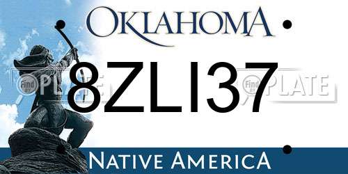 8ZLI37 Oklahoma License Plate