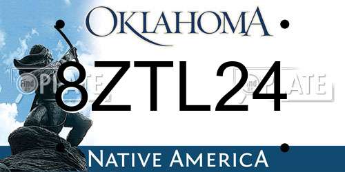 8ZTL24 Oklahoma License Plate