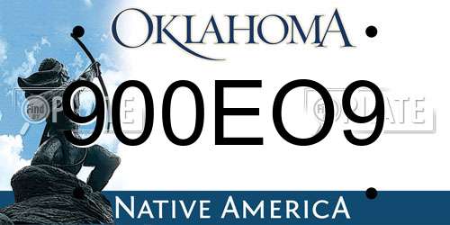 900EO9 Oklahoma License Plate