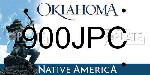 900JPC Oklahoma License Plate
