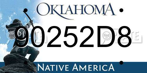 90252D8 Oklahoma License Plate